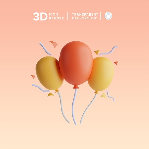 3D Icon Ballon Carnaval ilustration