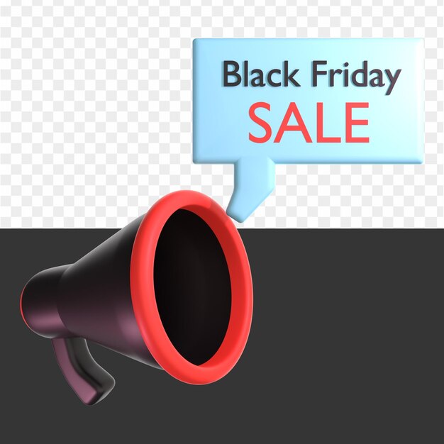 PSD 3d icon black friday sale