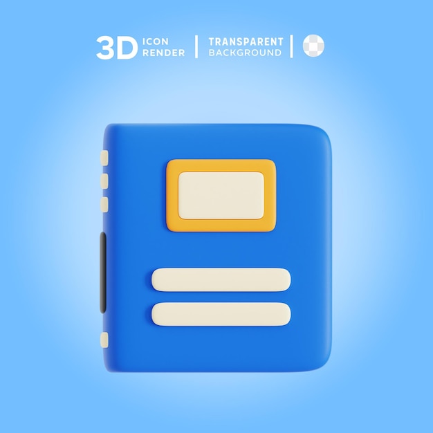 3D Icon book ABC Illustration