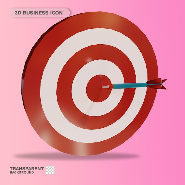 3D Icon Business Arrow Dash Hit Target Business for Website Landing Page Banner Marketing Source