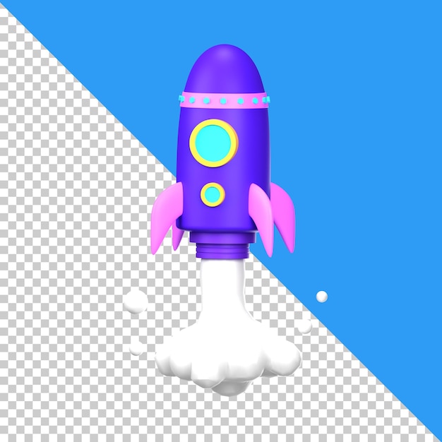 3d icon business rocket