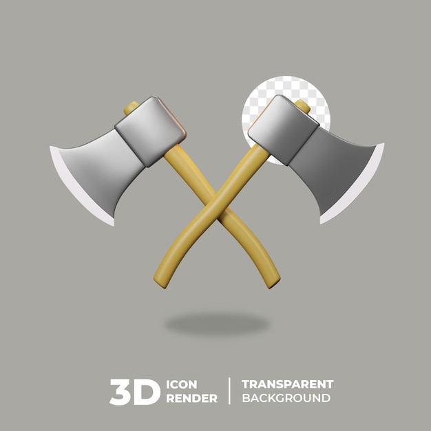 3D Icon Camping Crossing Axe