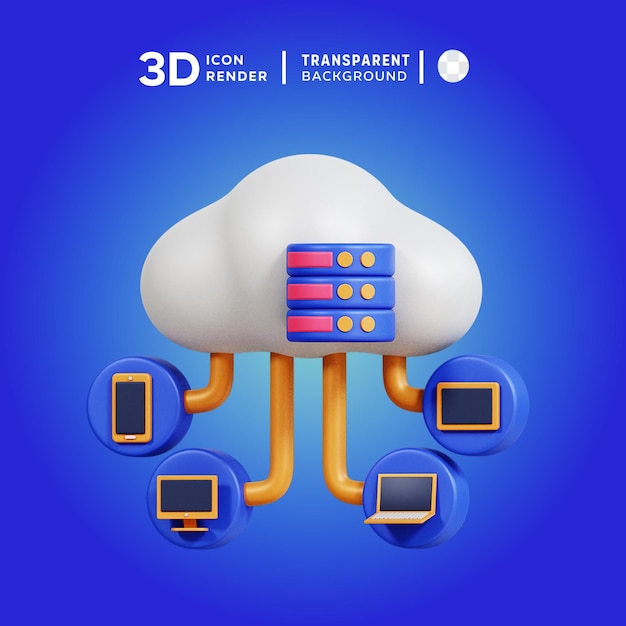 3D icon cloud database Illustration