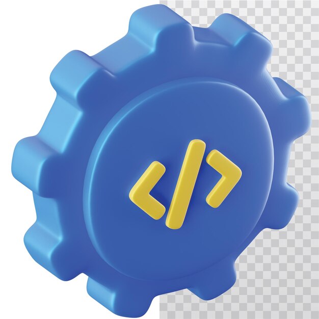 PSD 3d icon coding illustration