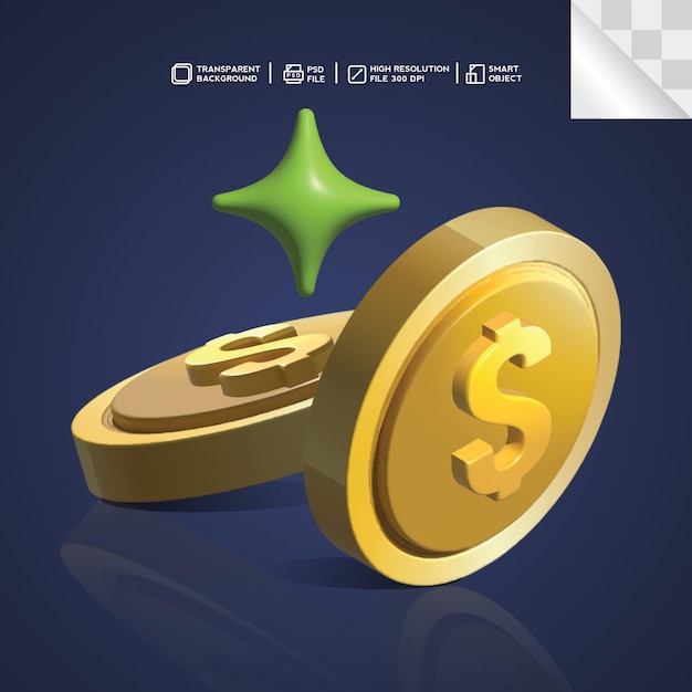 3d icon coin