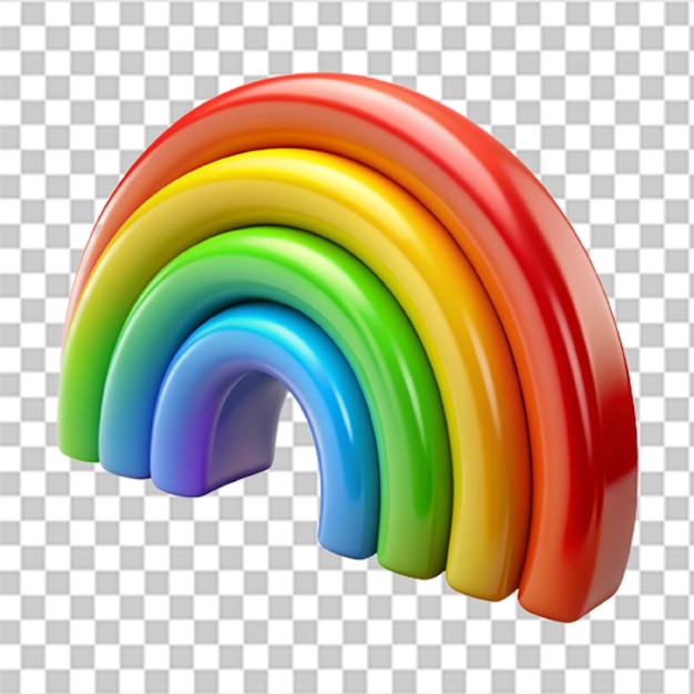 3D Icon of a Colorful Abstract Rainbow with Glossy Textures and Vibrant Colors