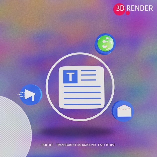 3d icon content marketing