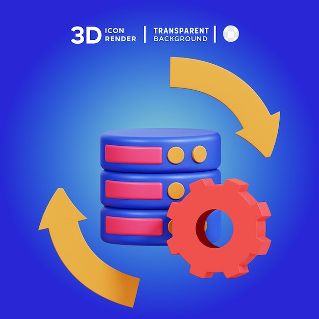 3D icon data recovery Illustration