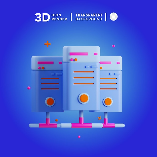 3D icon data server Illustration