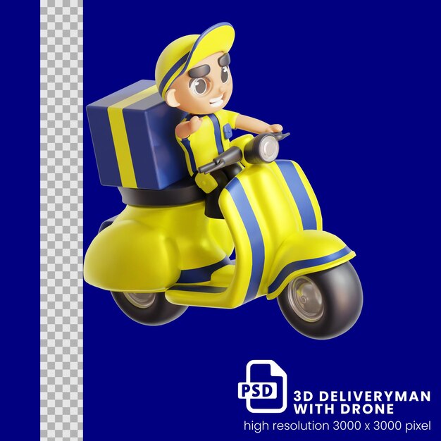 3d icon deliveryman courier