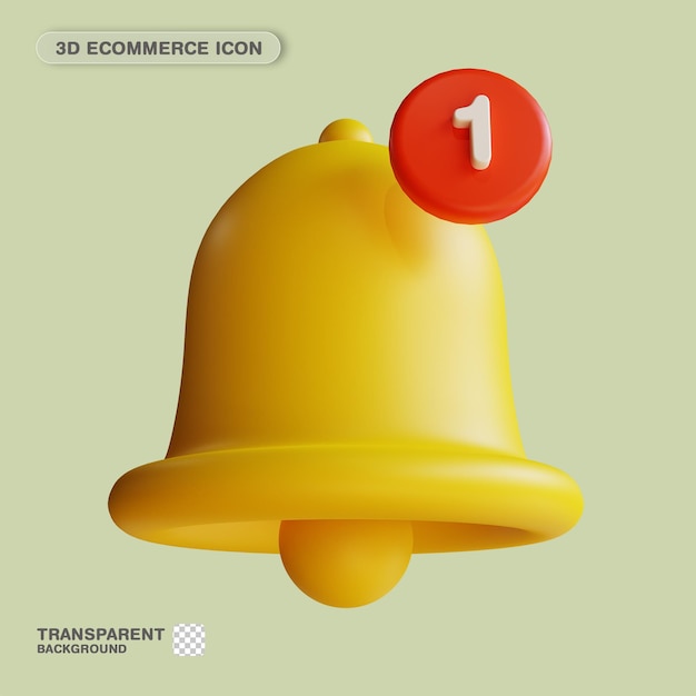 3D Icon Ecommerce Notification Golden Bells for Website Landing Page Banner Marketing Source