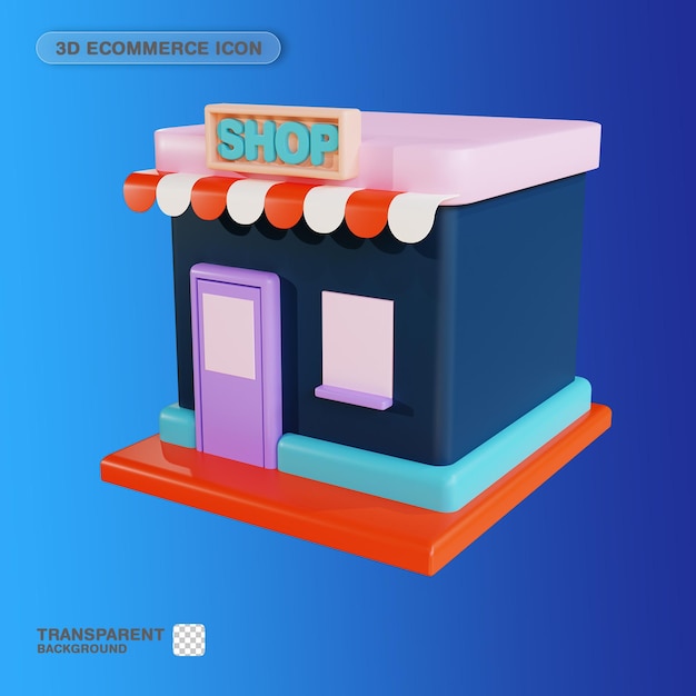 3D Icon Ecommerce Store for Website Landing Page Banner Marketing Source Presentation