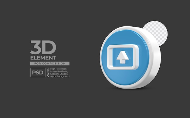 3d icon element social media for composition premium psd