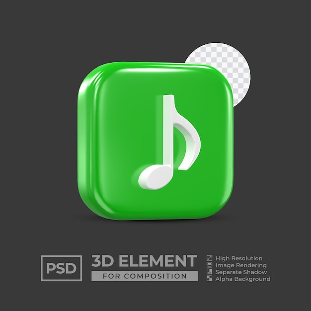 3d icon element social media for composition premium psd