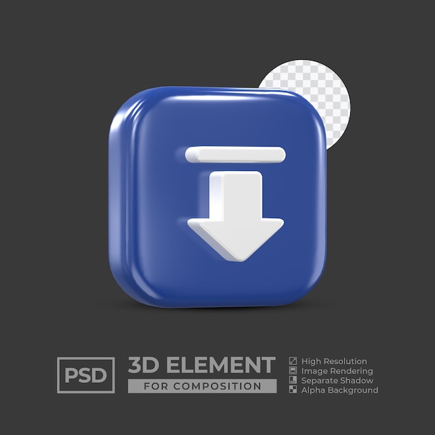 3d icon element social media for composition premium psd