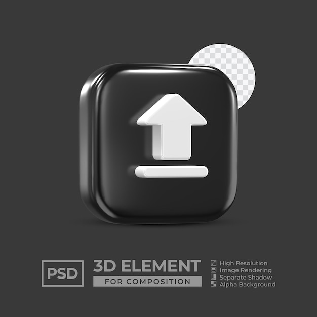 3d icon element social media for composition premium psd