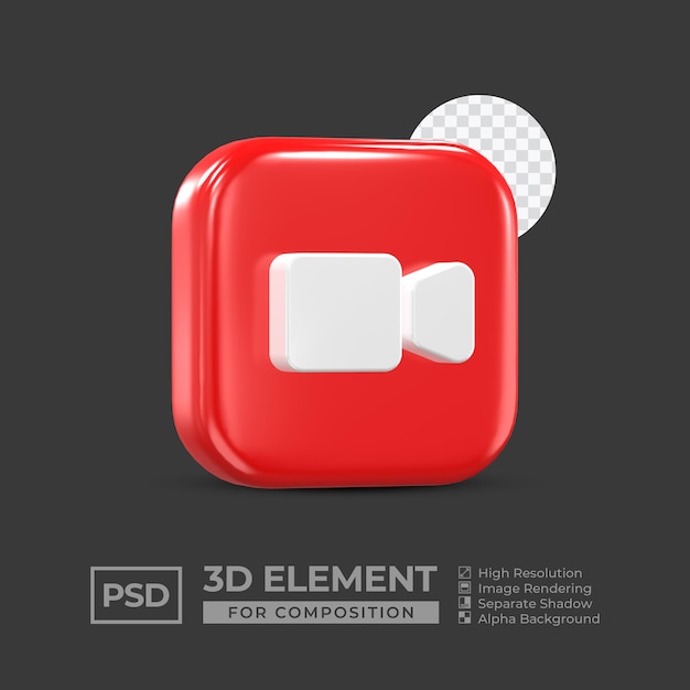 3d icon element social media for composition premium psd