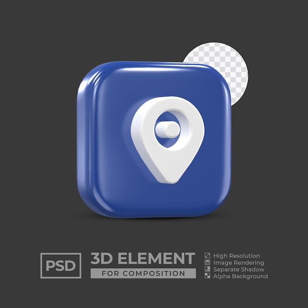 3d icon element social media for composition premium psd