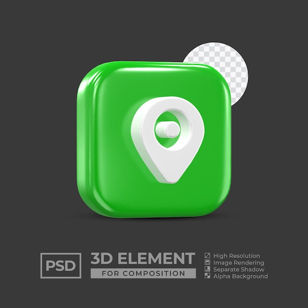 3d icon element social media for composition premium psd