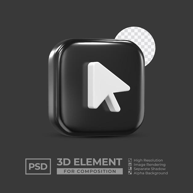 3d icon element social media for composition premium psd