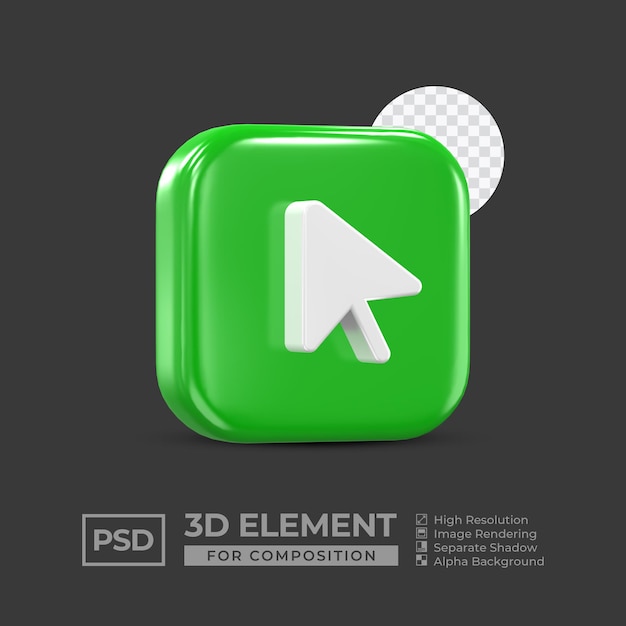 3d icon element social media for composition premium psd