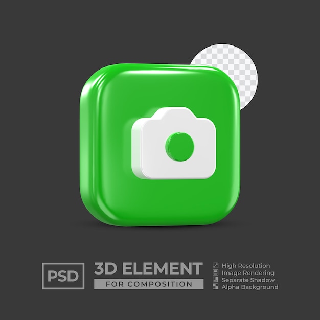 3d icon element social media for composition premium psd