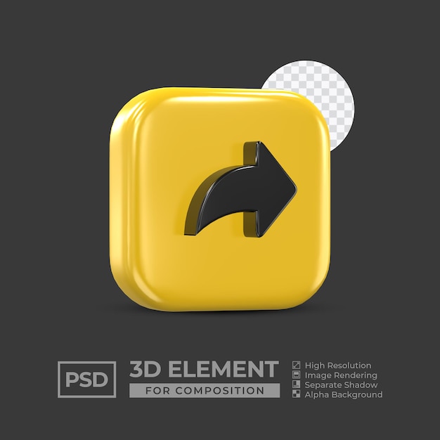 3d icon element social media for composition premium psd