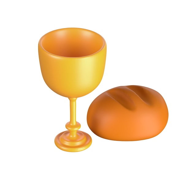 3d icon eucharist bread and vine Sacrament of Holy Communion Christian spirituality transparent png