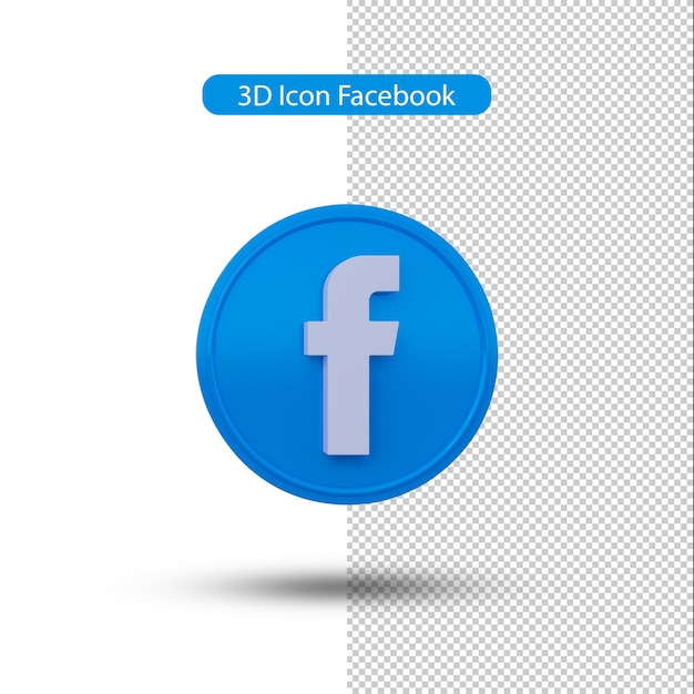 3d icon of Facebook render