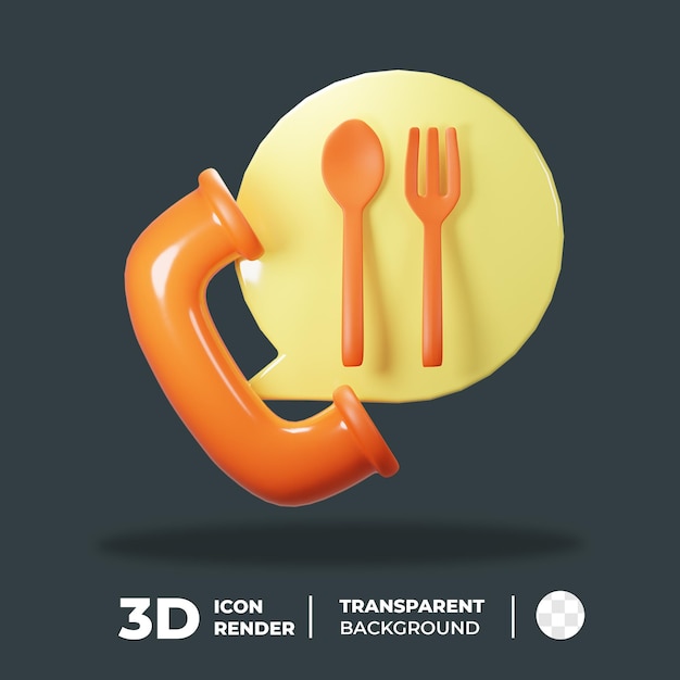 3D Icon Food Calling