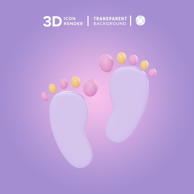 PSD 3d icon foot illustration