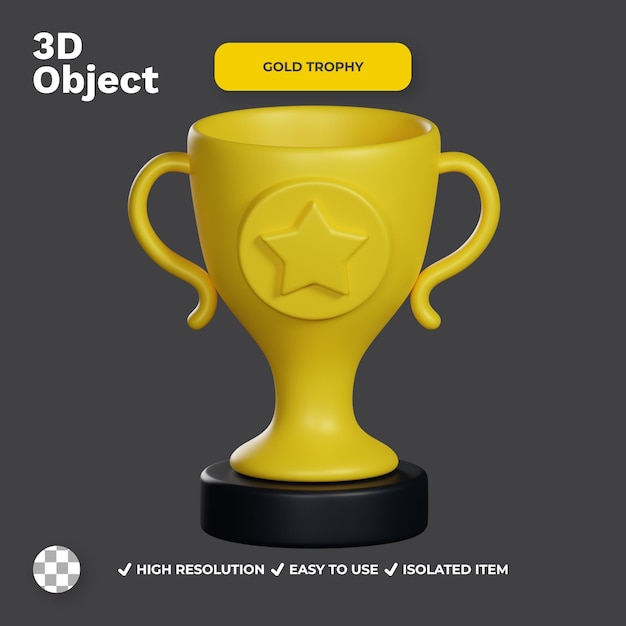 3D ICON GOLD TROPHY