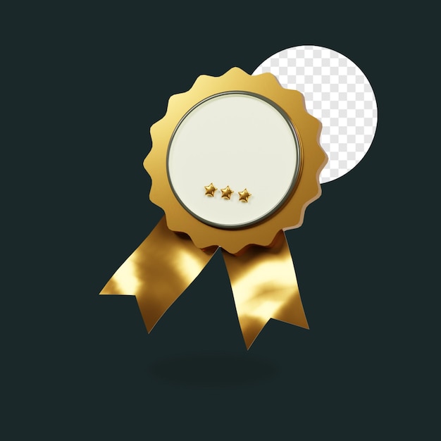 3D Icon golden badge with many star