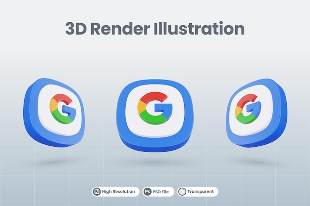 3d icon google social media logo isolated render