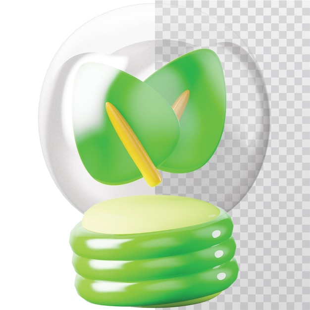 3D Icon Green Energy Illustration