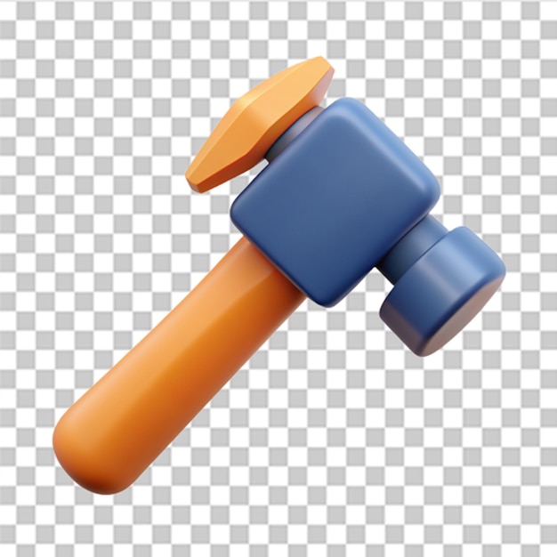 PSD 3d icon hammer isolated on white background trendy vector in 3d style for web design can be used for many purposes