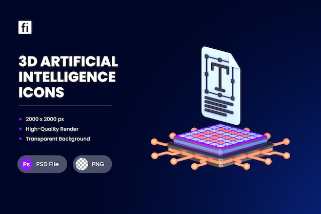 3D Icon Illustration AI Writer