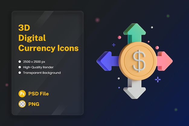 3D Icon Illustration Alternative Finance