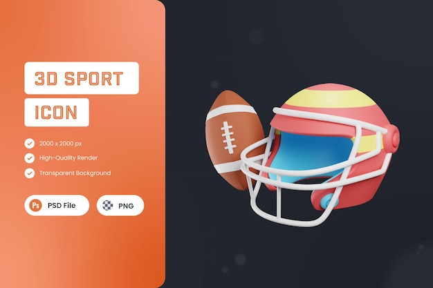 3D Icon Illustration American Football Sports