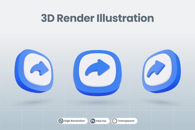 3d icon illustration arrow next redo isolated