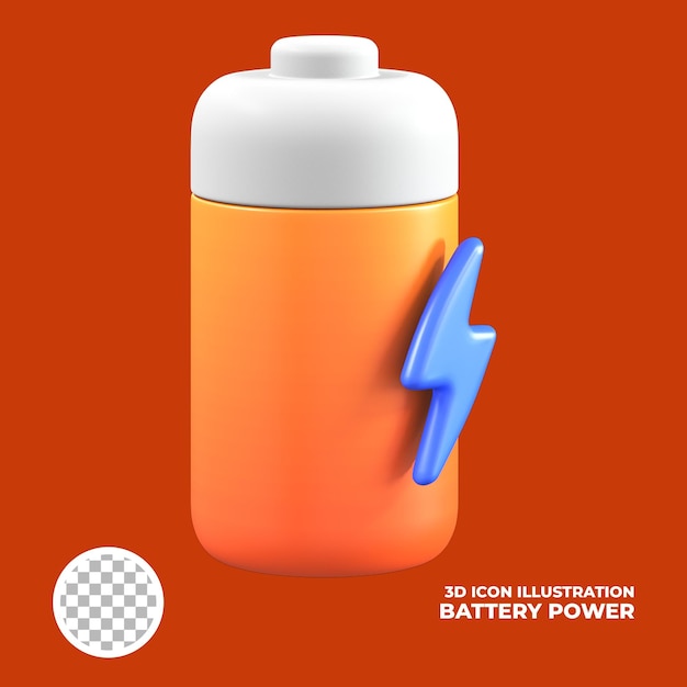 3d icon illustration battery power