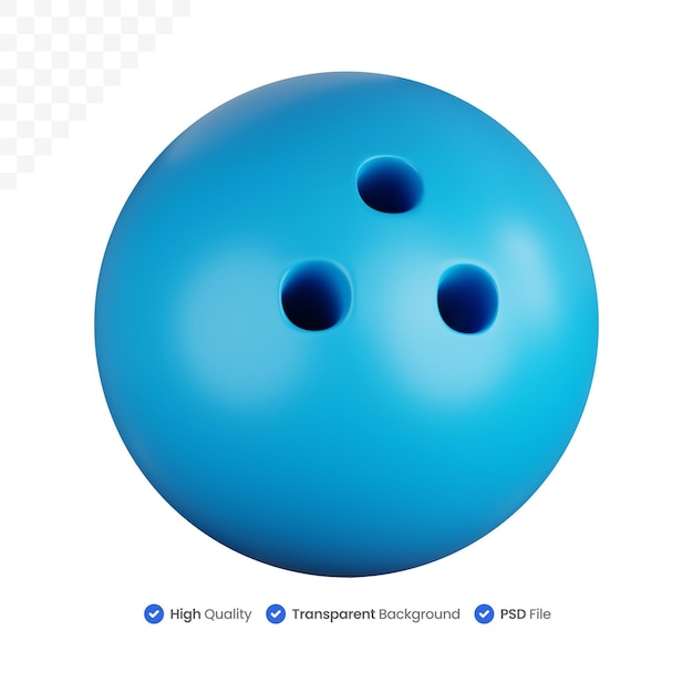 3D Icon Illustration Bowling Ball Throw