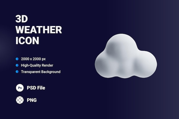 3D Icon Illustration Cloud Weather Storage