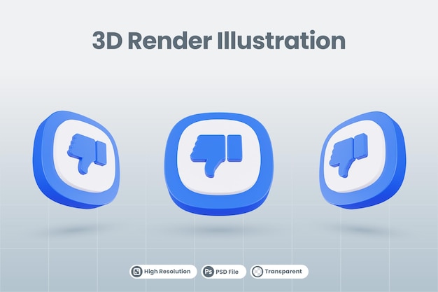 3d icon illustration dislike unfavorite isolated