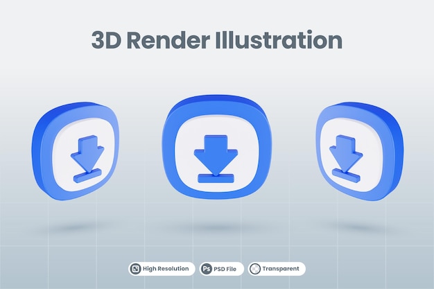 3d icon illustration download isolated