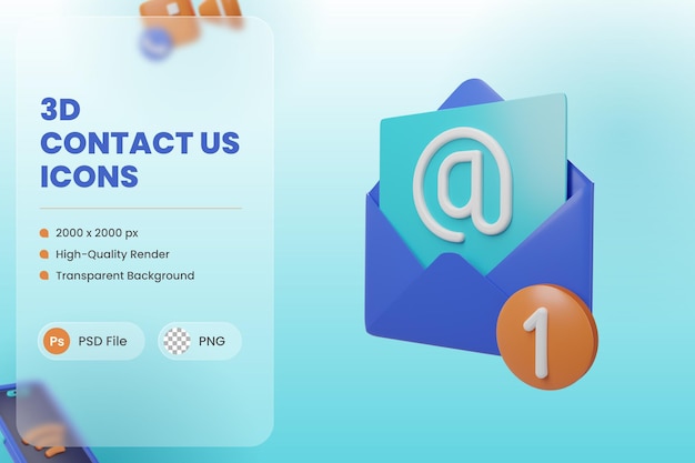 3D Icon Illustration Email Message