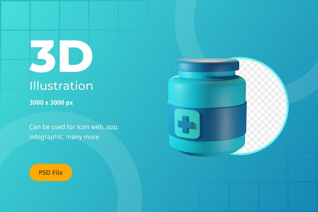 3D Icon Illustration, Healthcare, medicine, For web, app, infographic