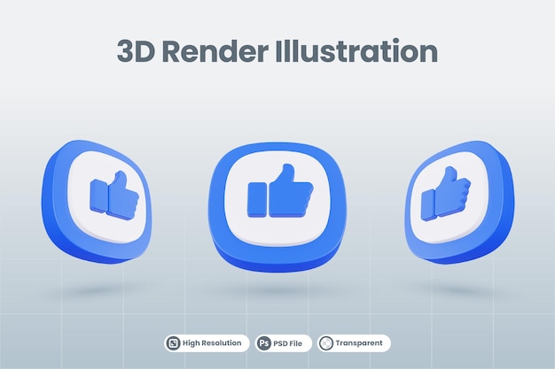 3d icon illustration like favorite isolated