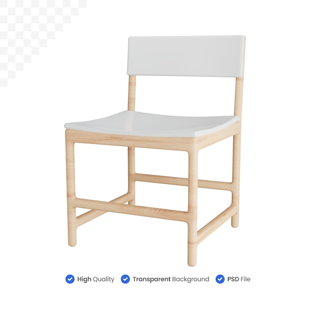 3D Icon Illustration Minimalist Chair