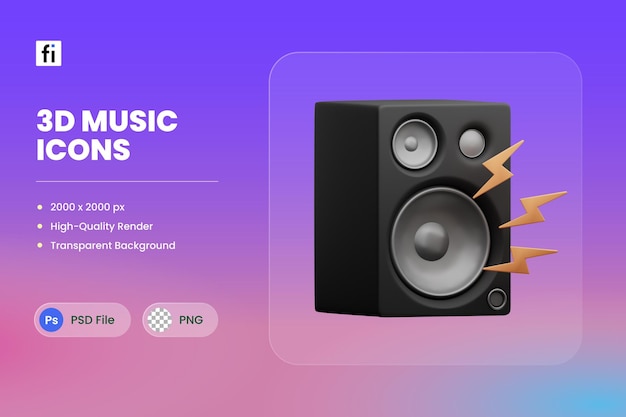 3D Icon Illustration Music Speaker